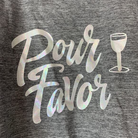 Wildfox Sweatshirt‎ Large Gray Pour Favor Statement Graphic Stretch L New - Picture 2 of 9
